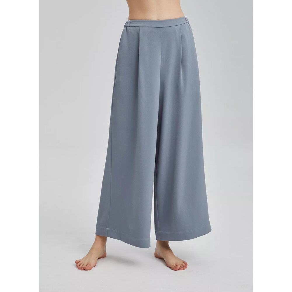 Nap Women's Wide Leg Satin Feel Pajama Pants